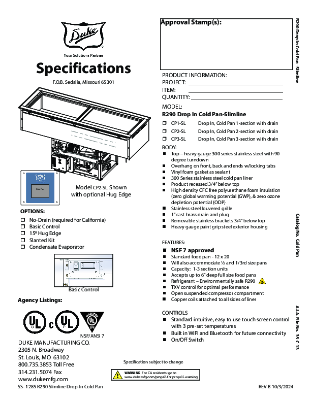 Cutsheet