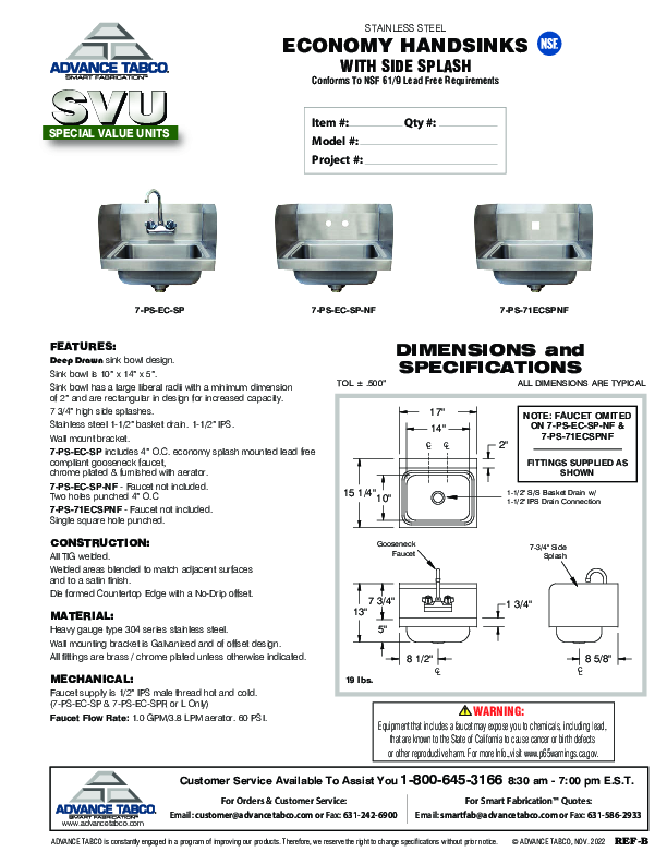 Cutsheet