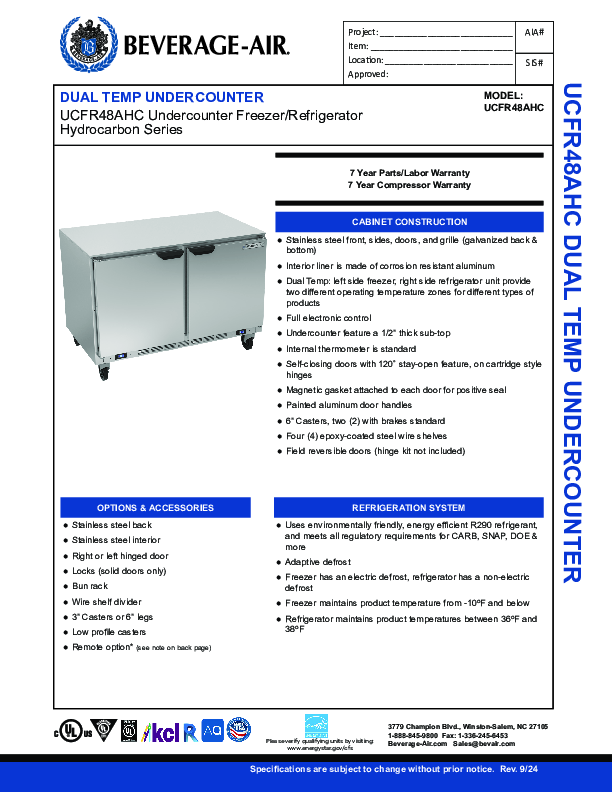 Cutsheet