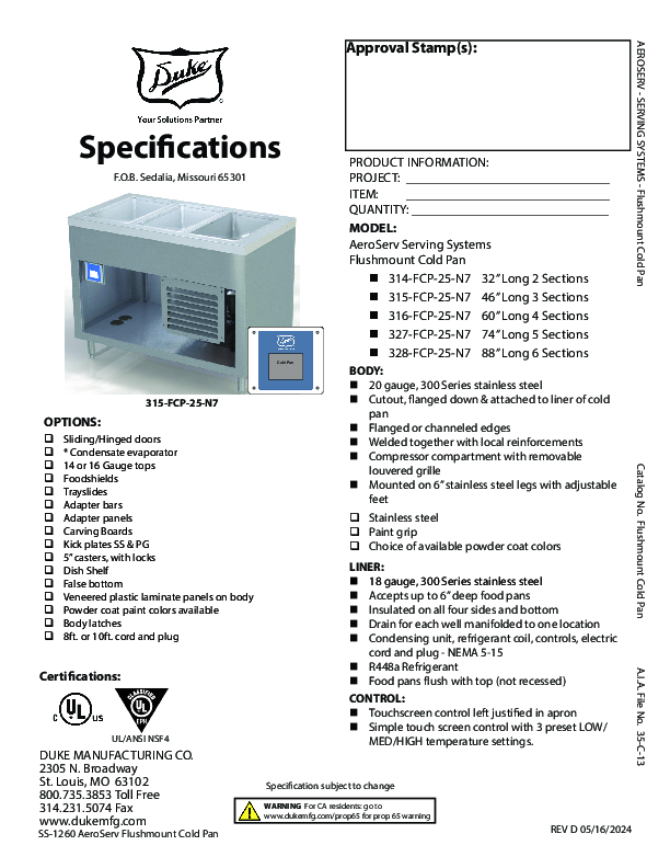 Cutsheet