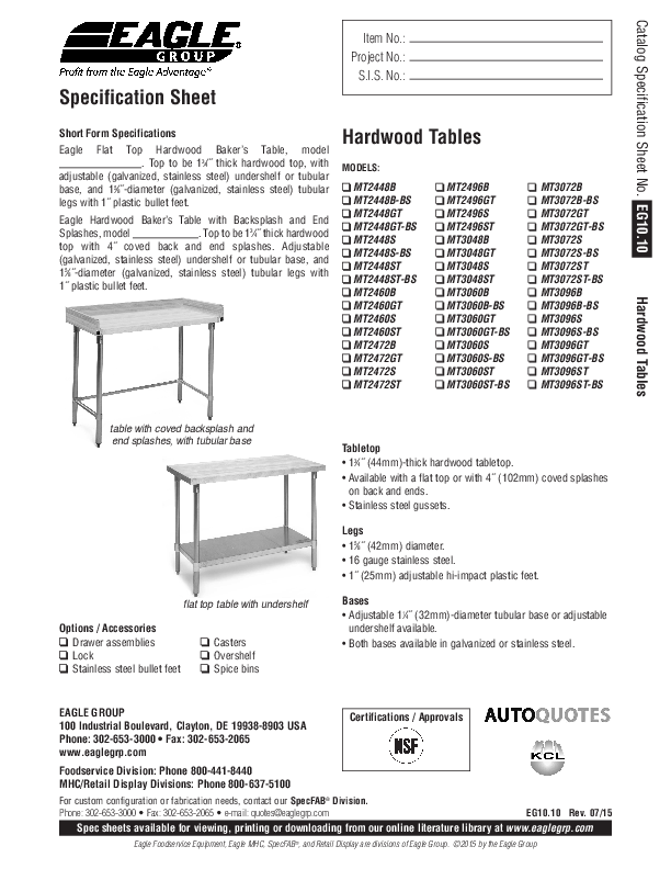 Cutsheet