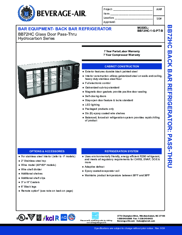 Cutsheet