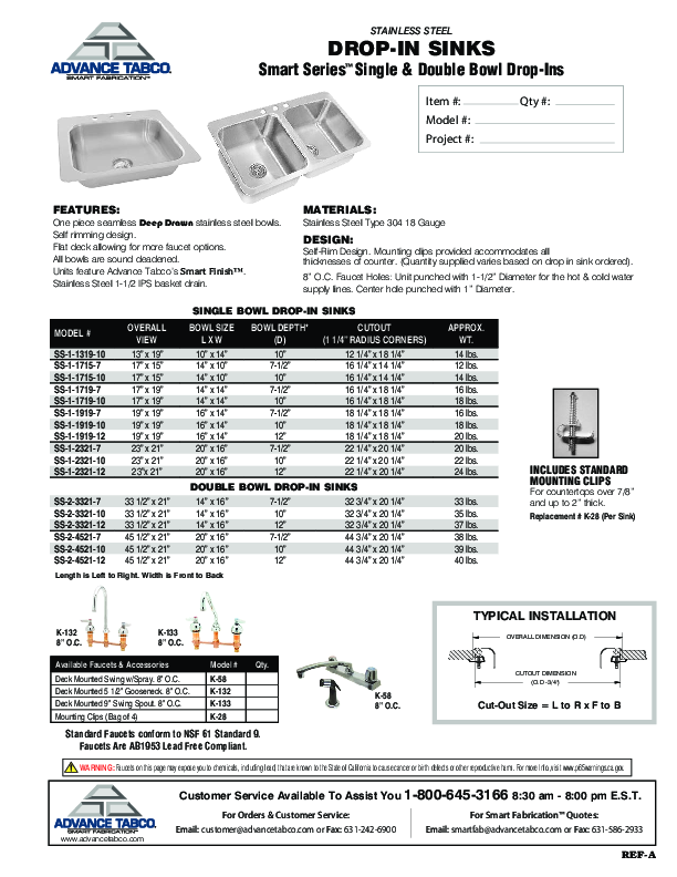 Cutsheet