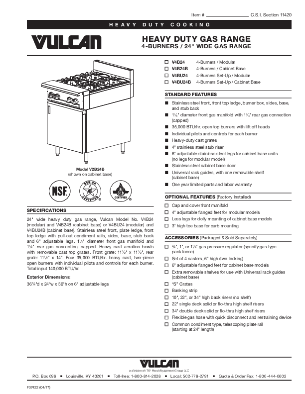 Cutsheet