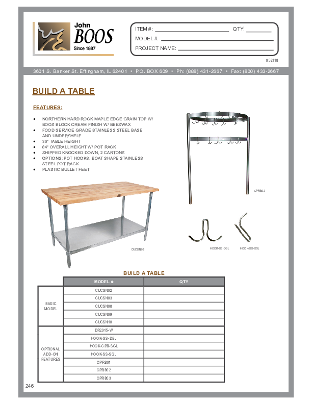 Cutsheet