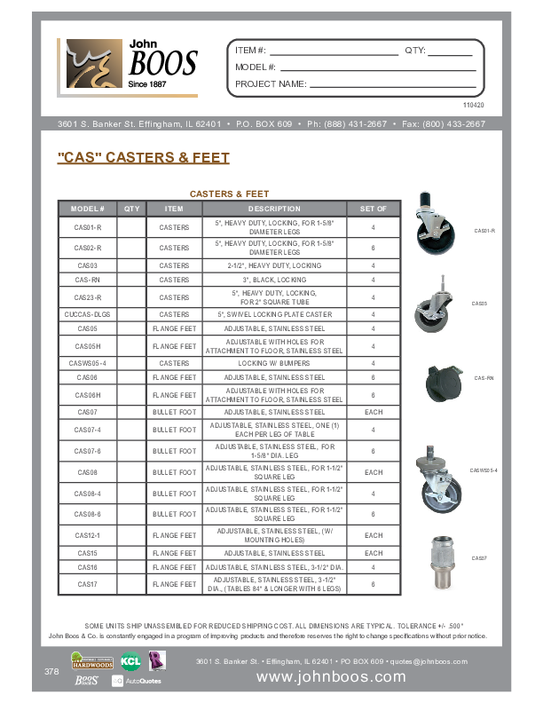 Cutsheet