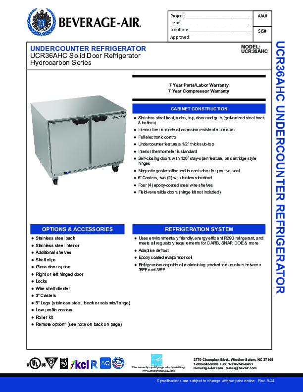 Cutsheet