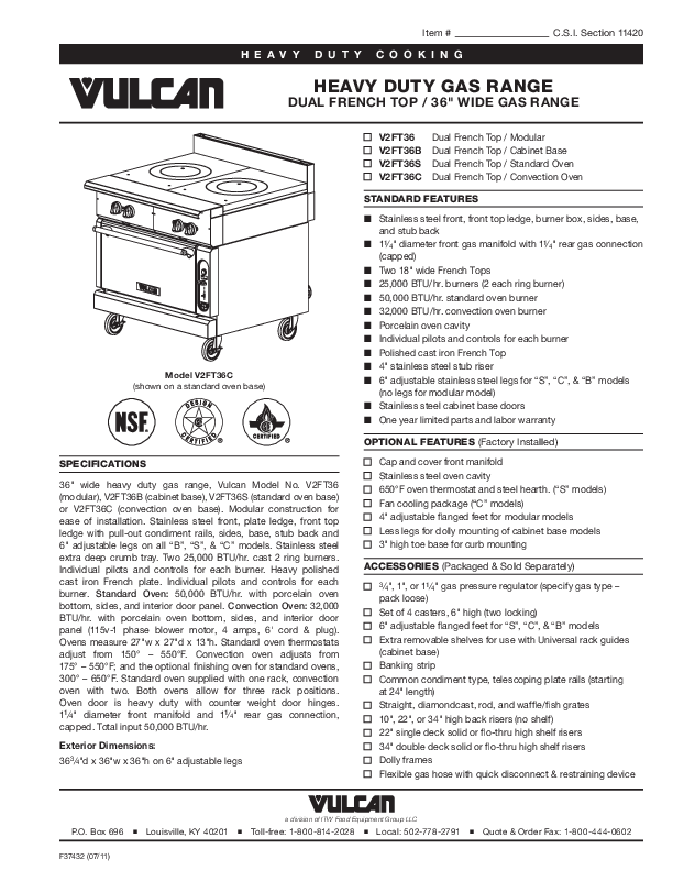 Cutsheet