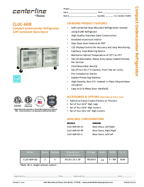 Cutsheet