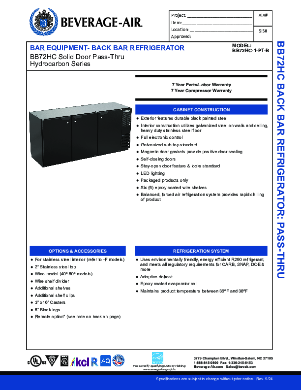 Cutsheet