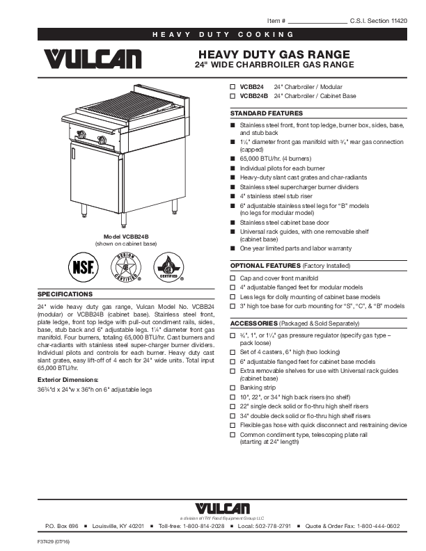 Cutsheet