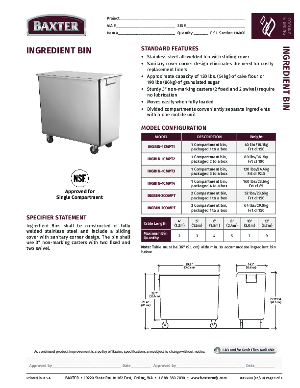 Cutsheet