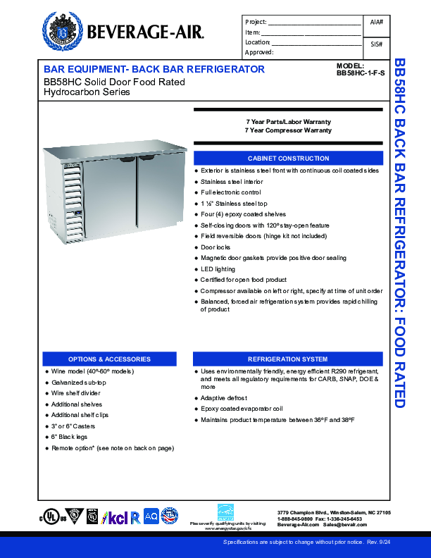 Cutsheet