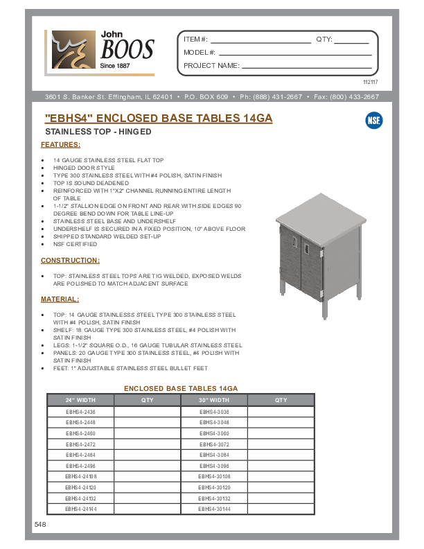 Cutsheet