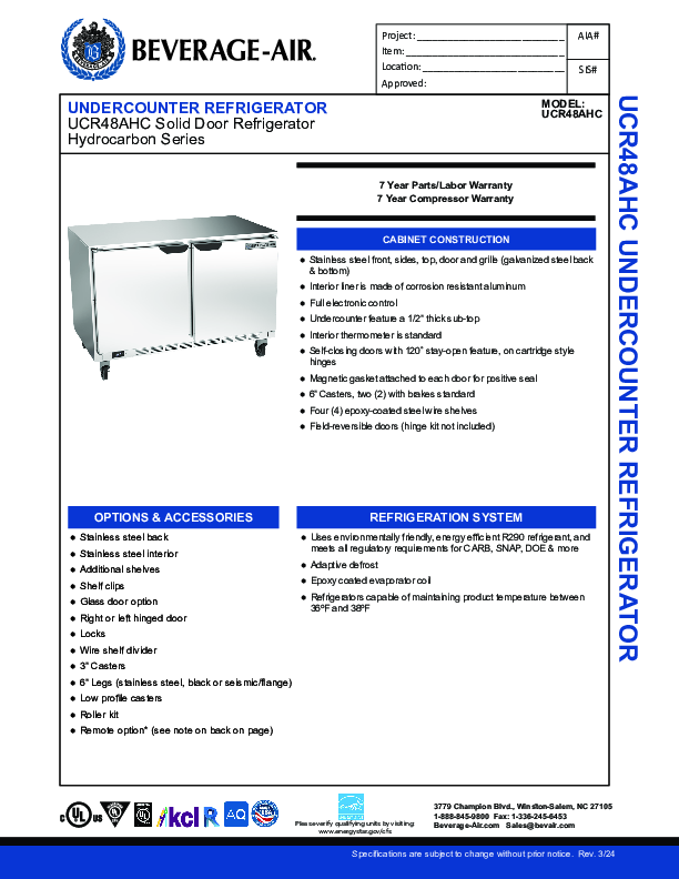 Cutsheet