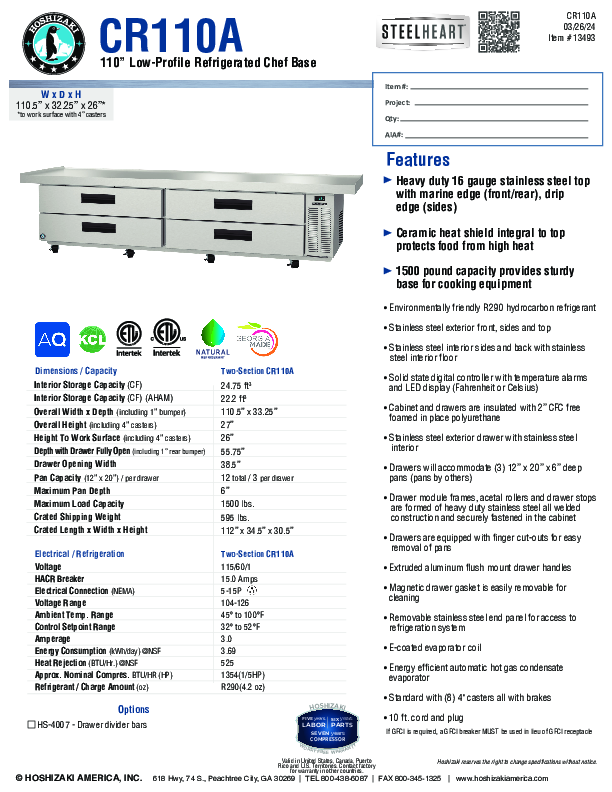 Cutsheet