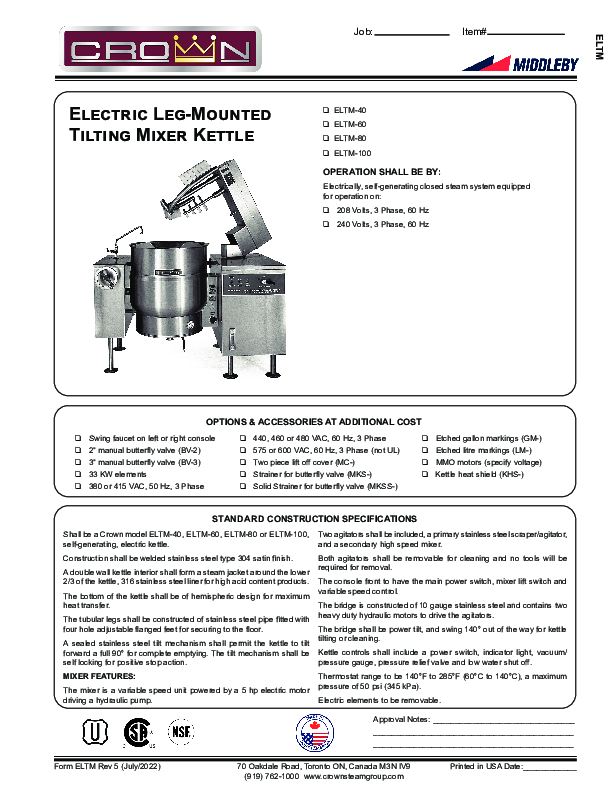 Cutsheet