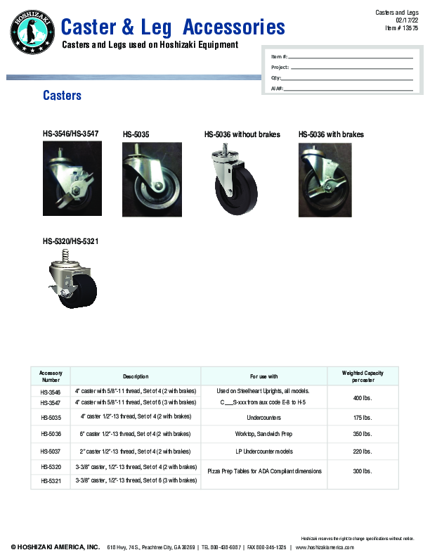 Cutsheet