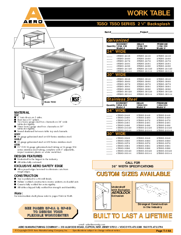 Cutsheet