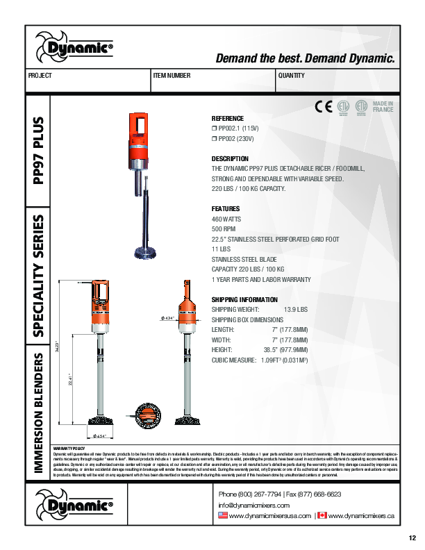 Cutsheet