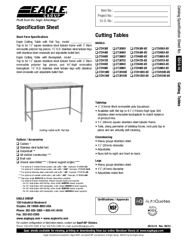 Cutsheet