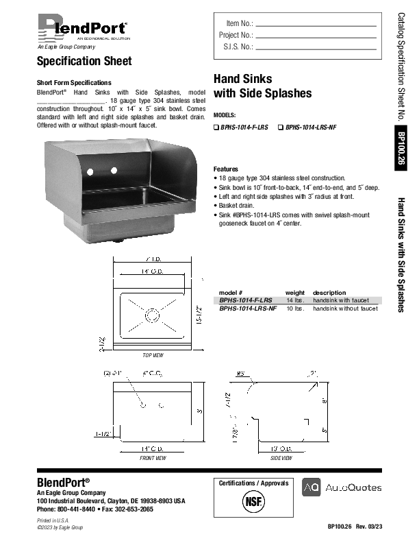 Cutsheet