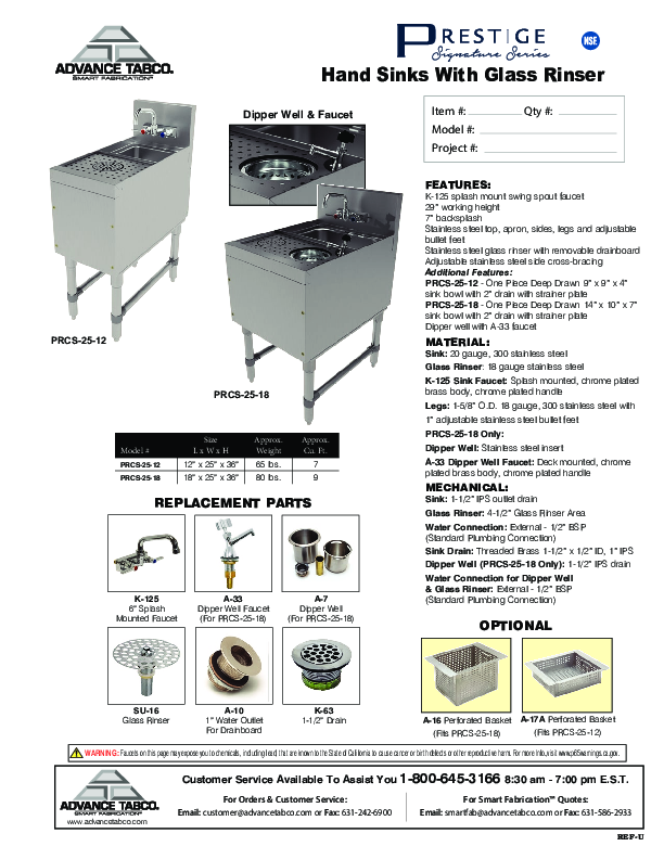 Cutsheet