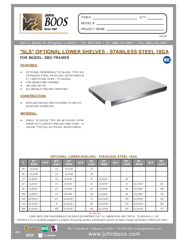 Cutsheet