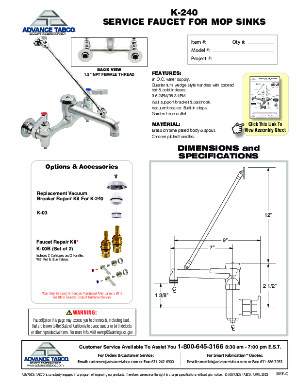 Cutsheet