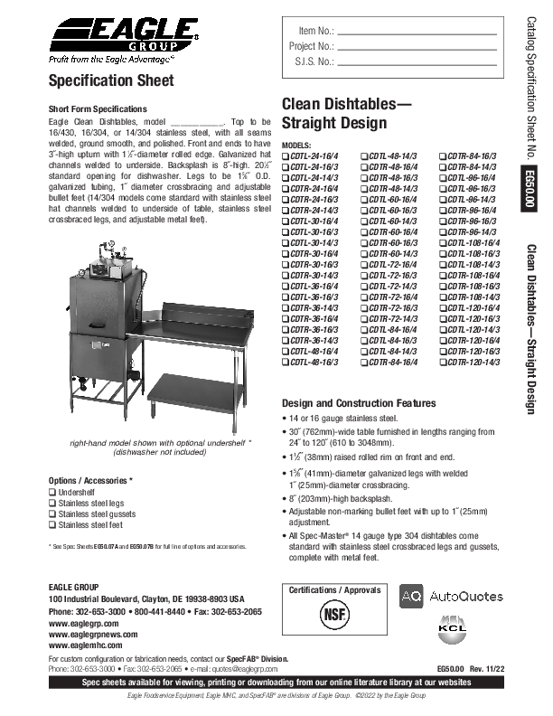 Cutsheet