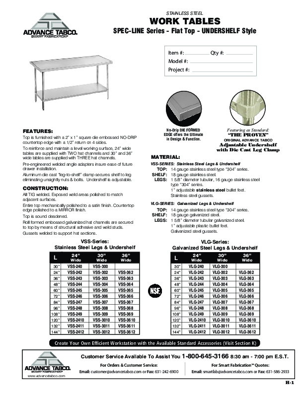 Cutsheet