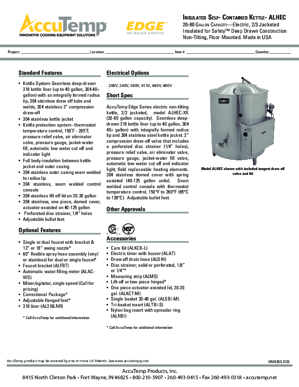 Cutsheet