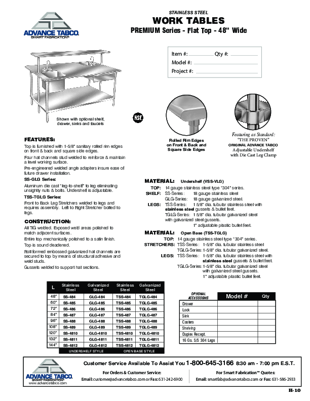 Cutsheet