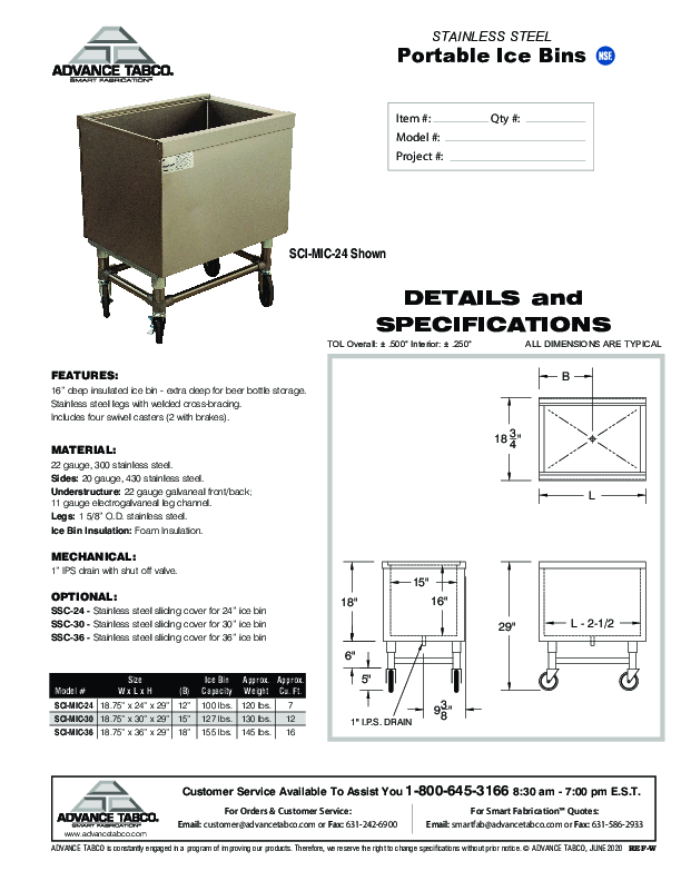 Cutsheet