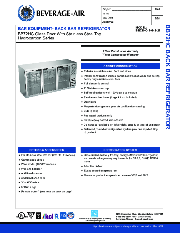 Cutsheet