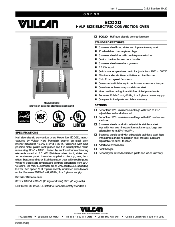 Cutsheet