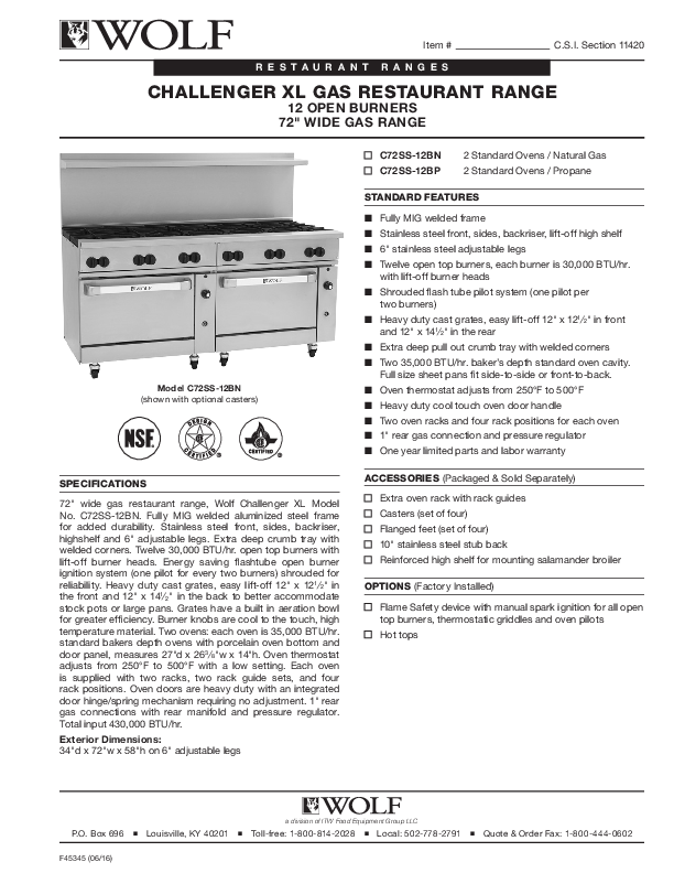 Cutsheet