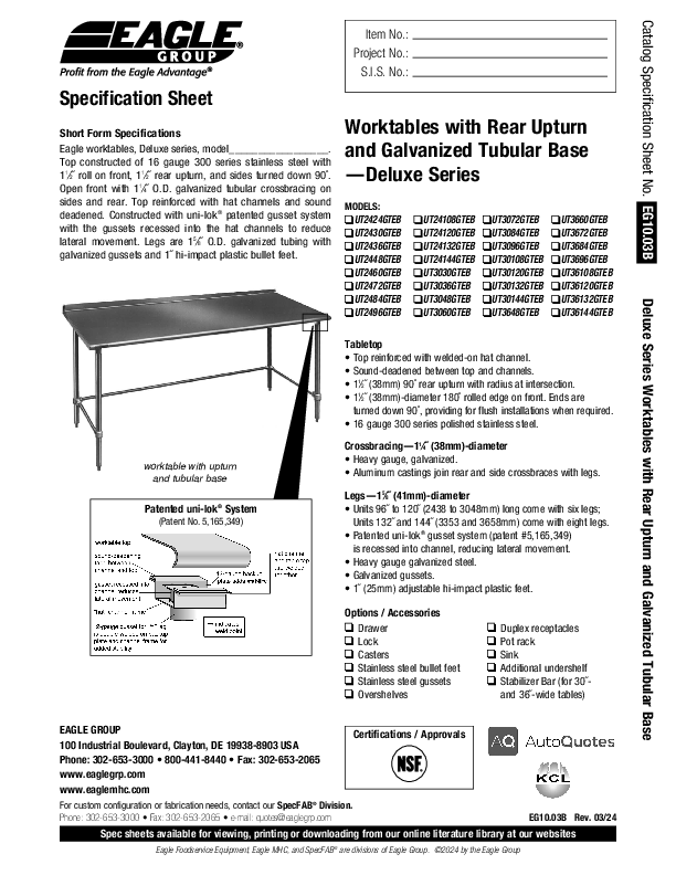 Cutsheet