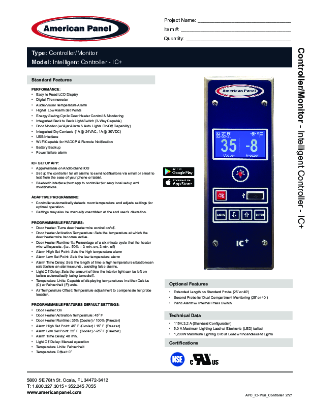 IC+ Cut Sheet