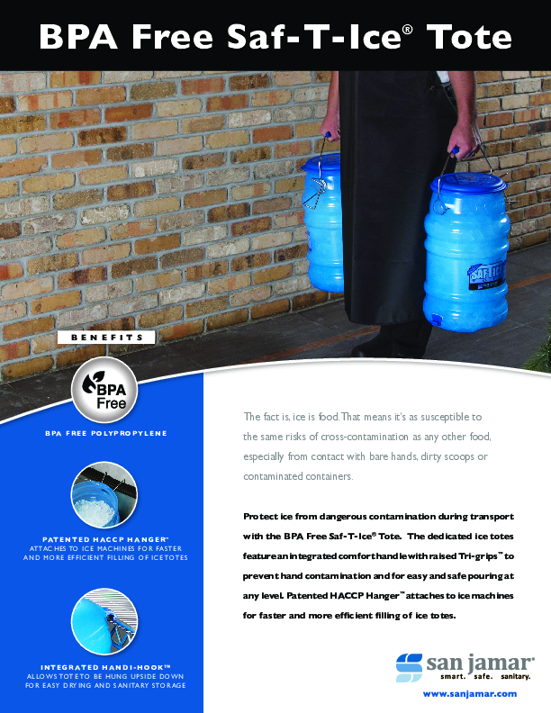 Saf T Ice Tote BPA Free Brochure