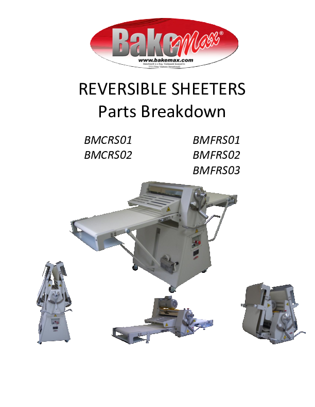 BakeMax BMCRS02 Dough Sheeter Countertop Reversible