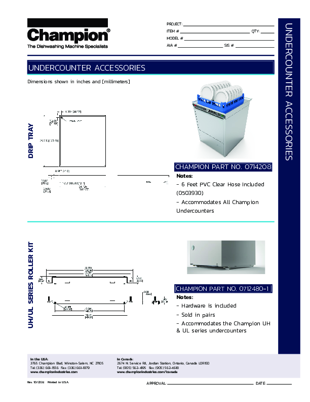 Undercounter Accessories