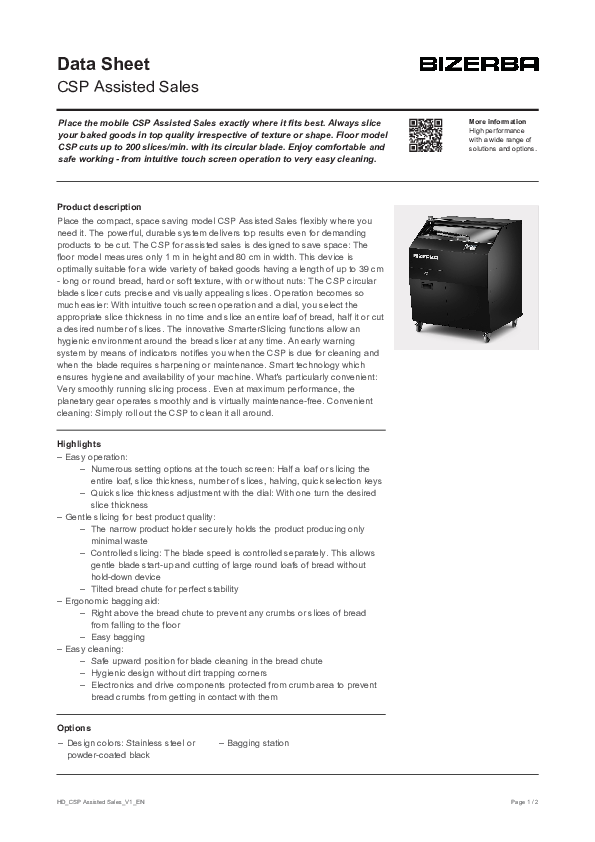 Data Sheet (Assisted Service)