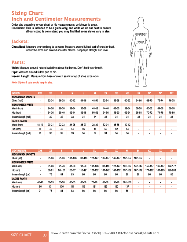 Sizing Chart