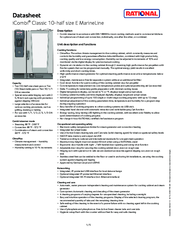 Marine Spec Sheet