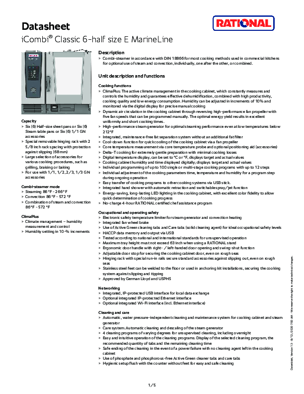 Marine Spec Sheet