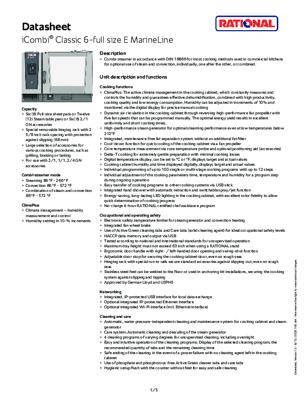 Marine Spec Sheet