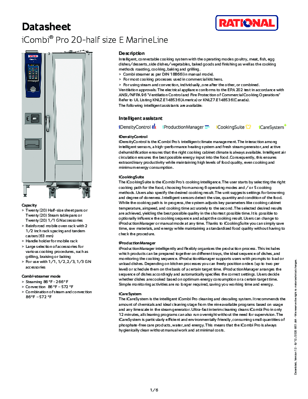 Marine Spec Sheet