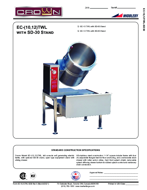 EC-10-12TWL With SD-30 Stand