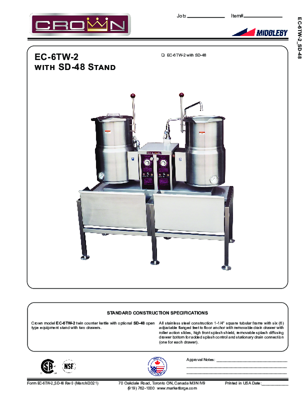 EC-6TW-2 With SD-48 Stand